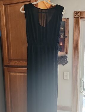 Vtg Leslie Fay Originals Sleeveless Black Maxi Dress